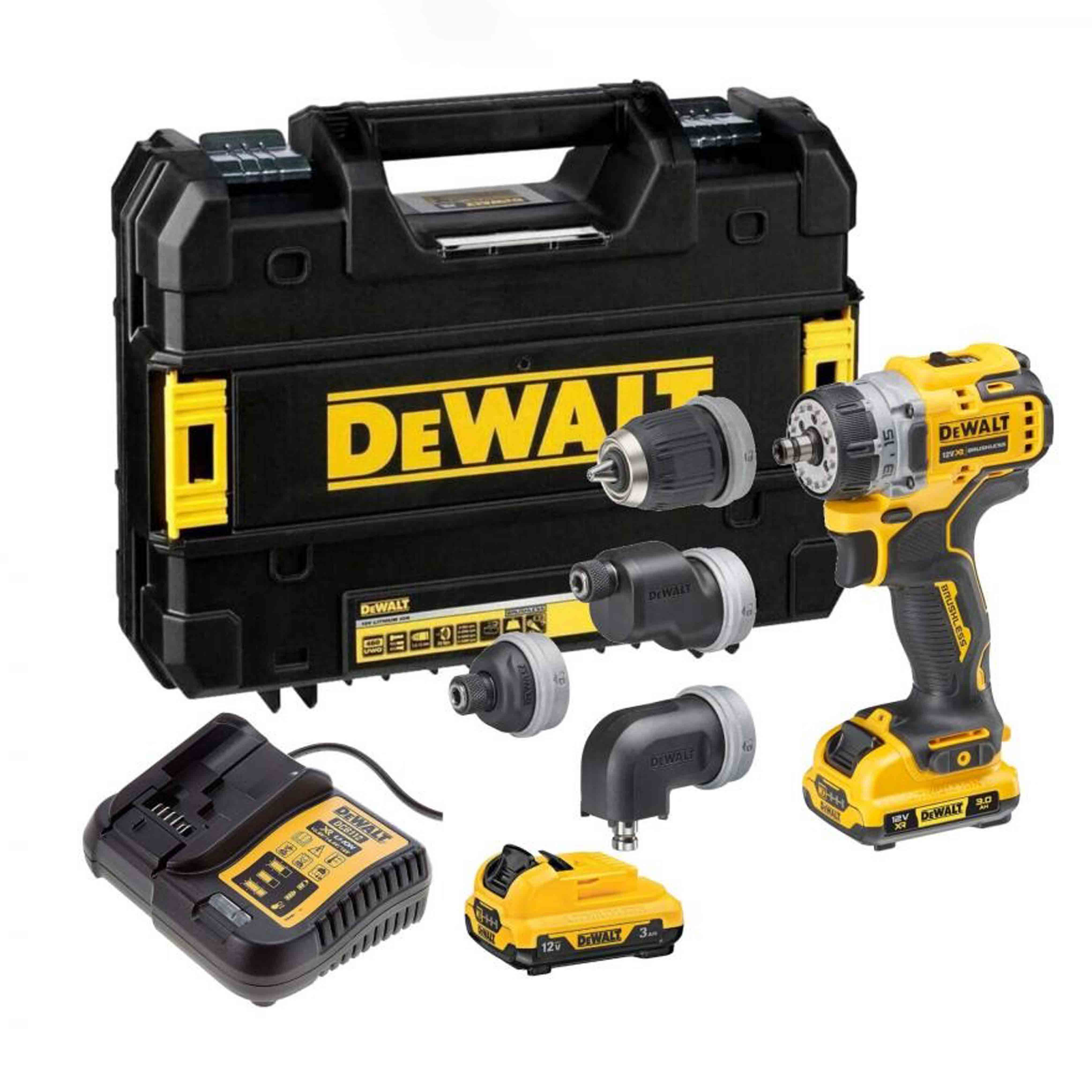 Trapano avvitatore XR 12v 2 batterie 3.0Ah con mandrino intercambiabile auto-serrante e attacco 1/4″ F in VALIGETTA TSTACK e ACCESSORI - DeWALT - DCD703L2T-QW Trapano avvitatore XR 12v 2 batterie 3.0Ah con mandrino intercambiabile auto-serrante e attacco 1/4″ F in VALIGETTA TSTACK e ACCESSORI - DeWALT - DCD703L2T-QW